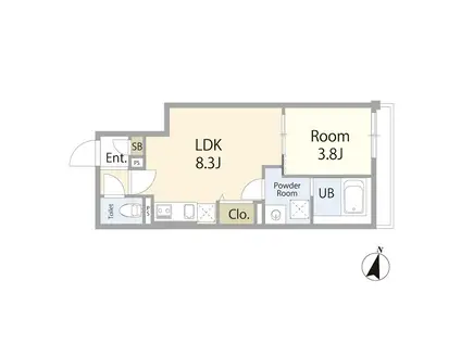 リーデンス名古屋駅西(1LDK/4階)の間取り写真