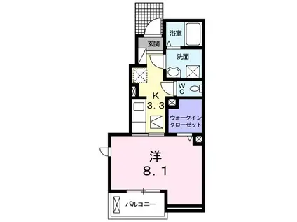 エアリー ヒル原町(1K/1階)の間取り写真