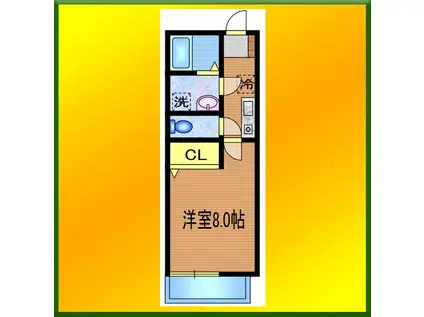 LA・花小金井(1K/3階)の間取り写真