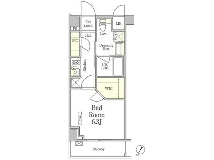 パークペルル池尻(1K/5階)の間取り写真