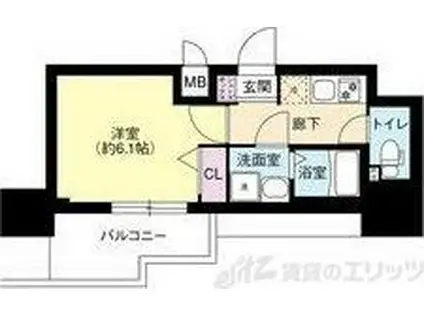 DIMUS新大阪(1K/5階)の間取り写真