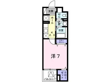 NEST(1K/4階)の間取り写真