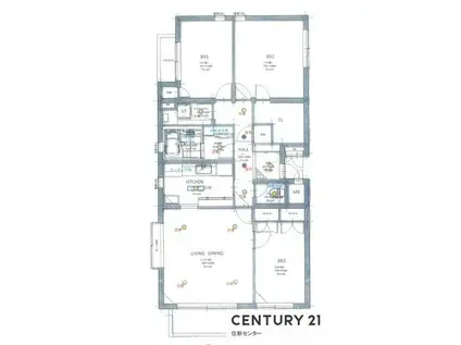 パティオ大山(3LDK/2階)の間取り写真