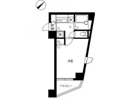 スカイコート後楽園第5(1K/12階)の間取り写真