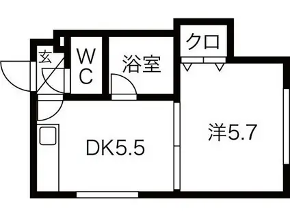 ハイムプレステージ(1DK/2階)の間取り写真