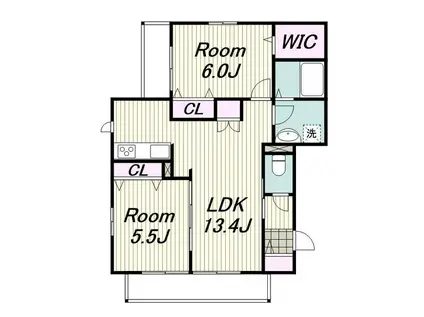 メゾン鵠沼神明(2LDK/3階)の間取り写真