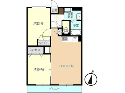 サンフォーレ(2LDK/3階)の間取り写真