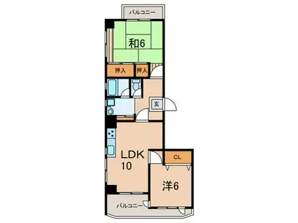 セリーヌ本山(2LDK/4階)の間取り写真