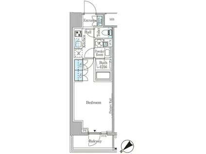 ルビア赤坂(1K/7階)の間取り写真