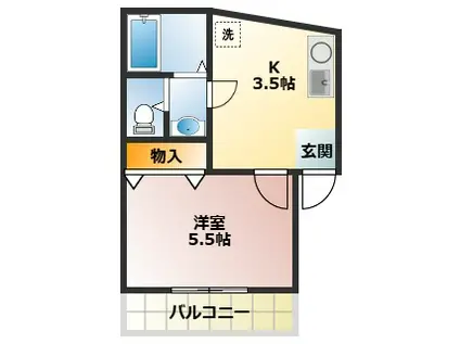 メゾンドー赤羽(1K/1階)の間取り写真