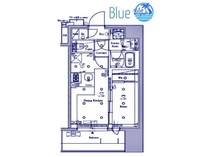 シーフォルム川崎(1DK/8階)の間取り写真