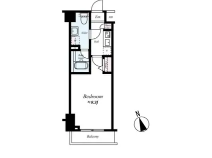 プレール・ドゥーク練馬中村橋(1K/2階)の間取り写真