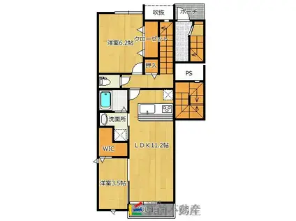 プレミアム県庁前(2LDK/3階)の間取り写真