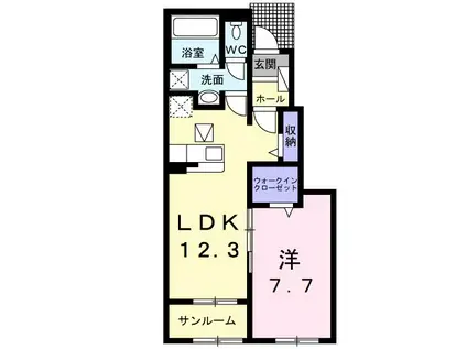 サンリット レジデンスII(1LDK/1階)の間取り写真