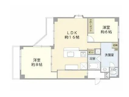 レック六甲マンション(2LDK/3階)の間取り写真