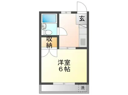 ハイツ加賀(1K/2階)の間取り写真