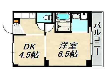 ヴィラナリー雲雀ケ丘 2号棟(1DK/2階)の間取り写真