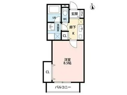 鶴見区鶴見3丁目PJ(1K/2階)の間取り写真