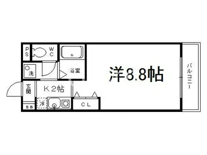 リジェール柳田(1K/1階)の間取り写真