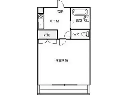 シーズンコート可児(1K/2階)の間取り写真