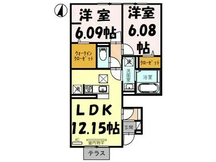 LA POMODORO B(2LDK/1階)の間取り写真