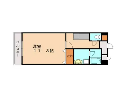 ラ・ルーナ月(1K/3階)の間取り写真