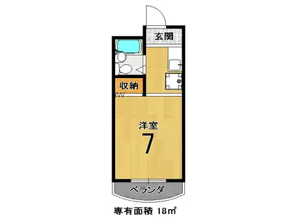 ドリカム・オカダ(1K/2階)の間取り写真