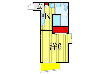 ヒルトップHASAMA(1K/3階)の間取り写真