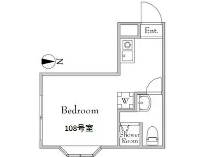 リゼット柏(ワンルーム/1階)の間取り写真