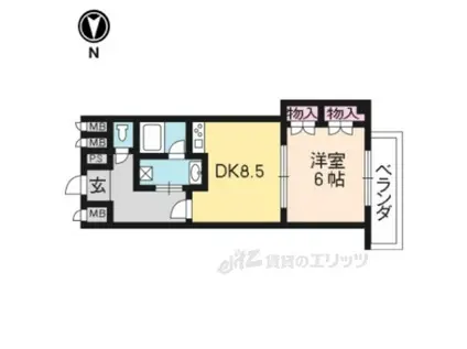 メゾントアン(1LDK/4階)の間取り写真