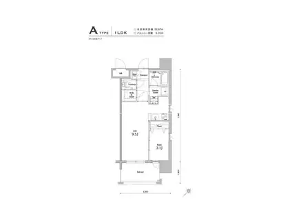 エンクレスト大博通APEX(1LDK/5階)の間取り写真