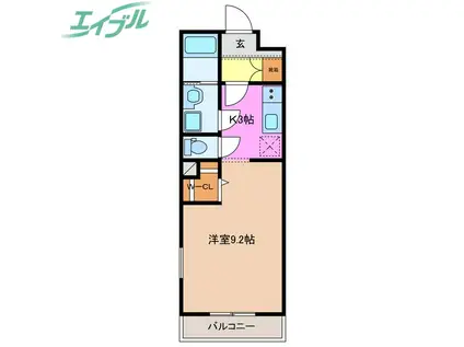 アルフレンテ(1K/2階)の間取り写真