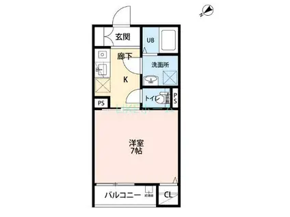 CREED 船橋(1K/2階)の間取り写真