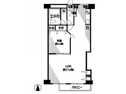 西麻布アネックス(1LDK/2階)の間取り写真