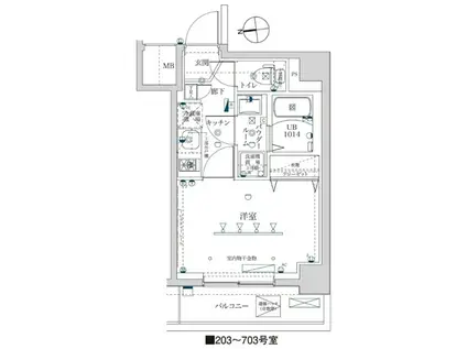 イアース西川口(1K/3階)の間取り写真