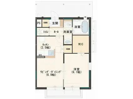 セリジェ越名E(1LDK/1階)の間取り写真