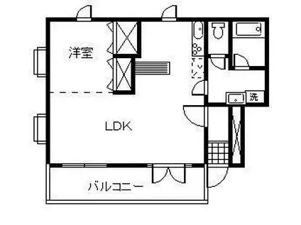 アーバンライフ2番館(ワンルーム/2階)の間取り写真