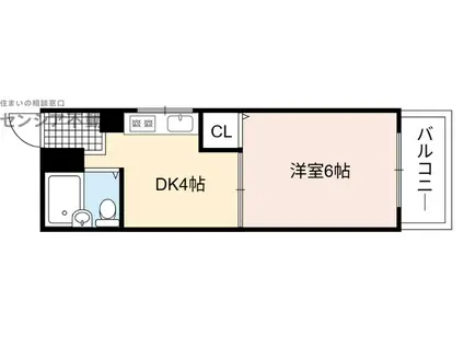 田宮ビル(1DK/4階)の間取り写真