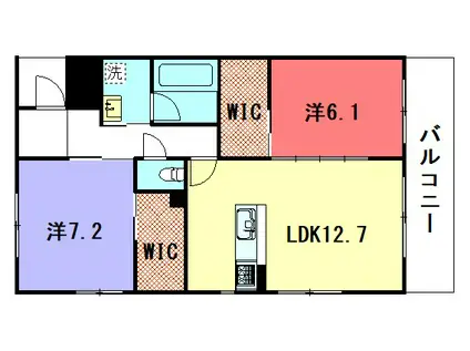 クルミナーレIV(2LDK/1階)の間取り写真