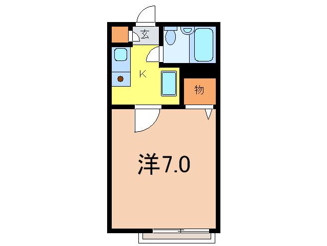 ジュネス芦屋ウエスト(1K/1階)の間取り写真