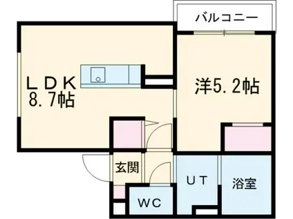 住吉4丁目AP(1LDK/2階)の間取り写真
