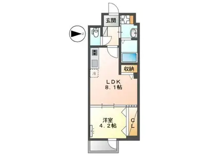 アプリコット(1LDK/1階)の間取り写真