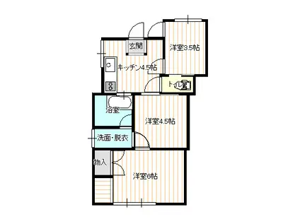 ホワイトハイツ(3K/1階)の間取り写真