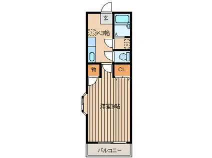 アバンテ2000(1K/1階)の間取り写真