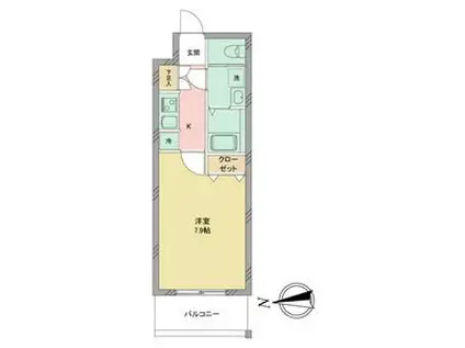 S-RESIDENCE志賀本通(1K/4階)の間取り写真