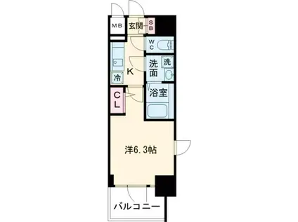 エスリードザ・ランドマーク神戸(1K/2階)の間取り写真