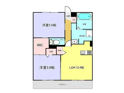 ラ・メールRTY(2LDK/4階)の間取り写真