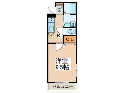 VIALE美しが丘(1K/2階)の間取り写真