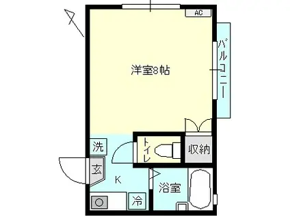 ＪＲ岩徳線 周防花岡駅 徒歩29分 2階建 築33年(ワンルーム/2階)の間取り写真