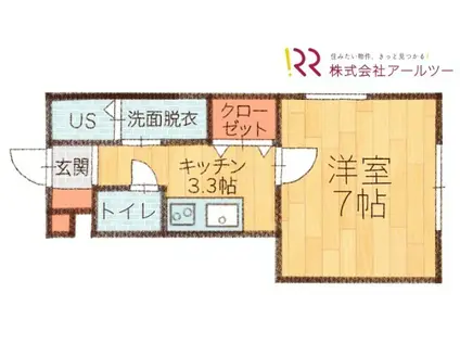 L COLLECTION旭町(1K/1階)の間取り写真